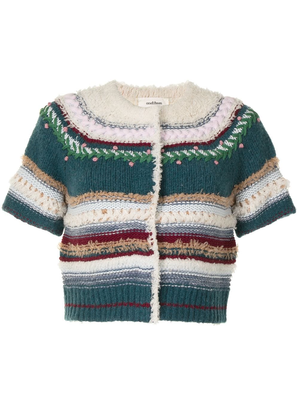 Onefifteen striped crochet-knit top - Green von Onefifteen