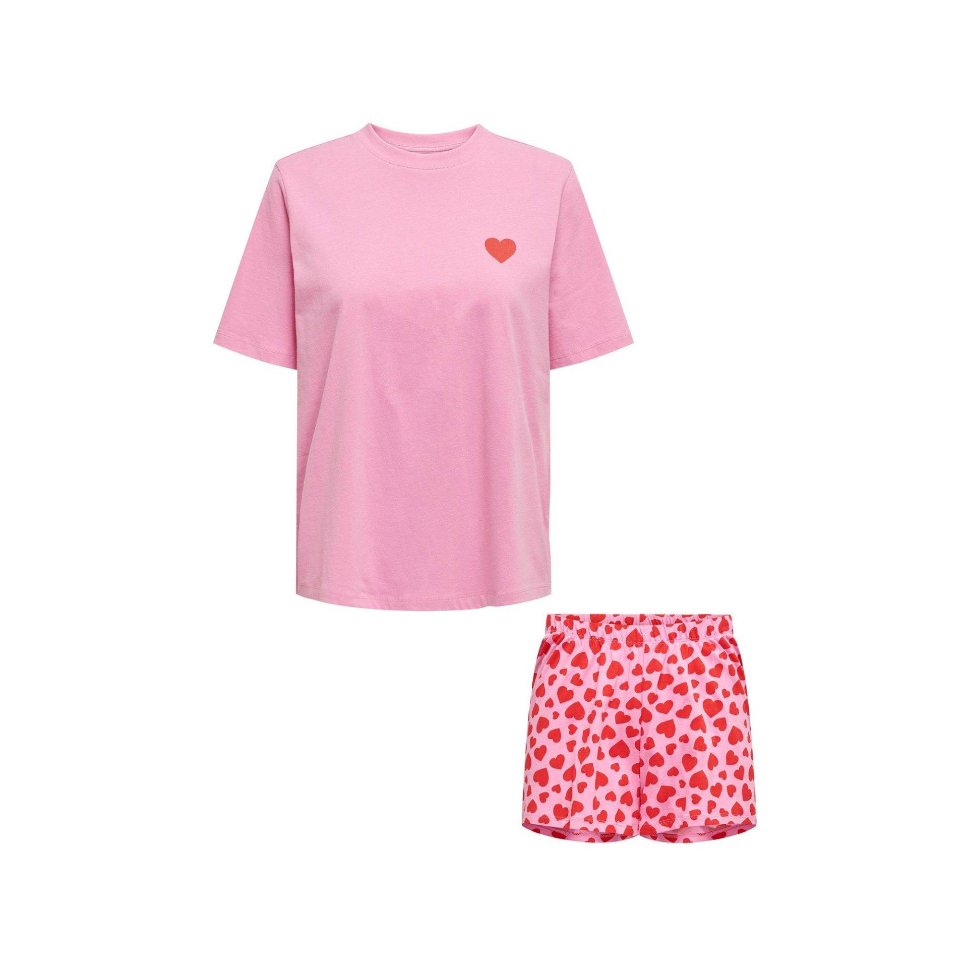 Pyjama-set, Kurzarm Damen Pink XS von Only Lingerie