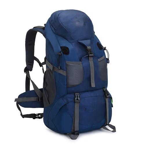 50l Leichter Wasserdichter Wanderrucksack, Outdoor Sport Daypack Reisetasche Für Klettern Camping Herren Blau ONE SIZE von Only-bags.store