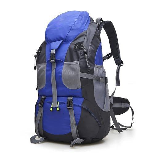 50l Leichter Wasserdichter Wanderrucksack, Outdoor Sport Daypack Reisetasche Für Klettern Camping Unisex Blau ONE SIZE von Only-bags.store