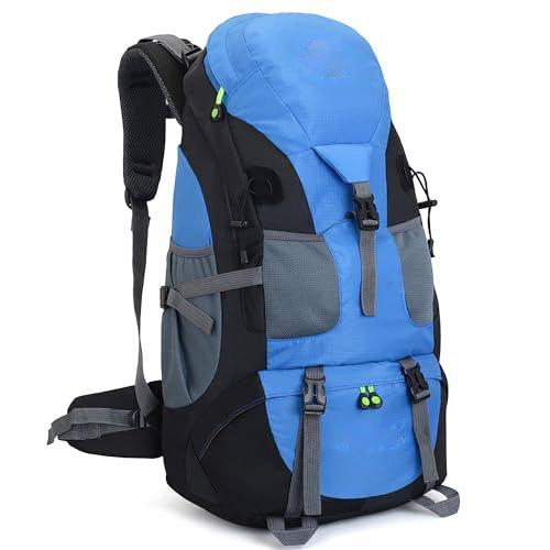 50l Leichter Wasserfester Wanderrucksack, Outdoor Sport Tagesrucksack Reisetasche Für Klettern Herren Blau ONE SIZE von Only-bags.store