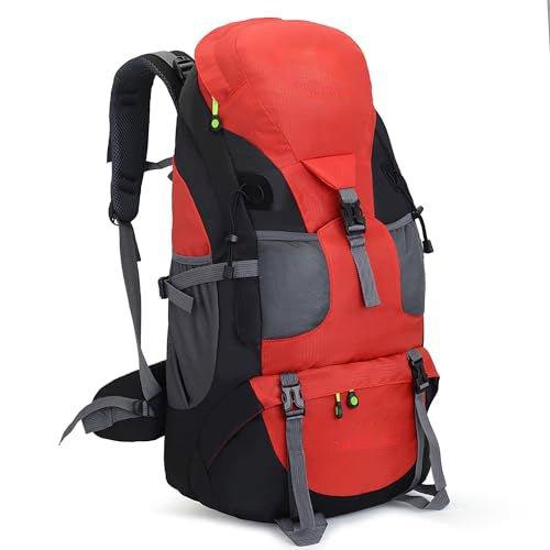 50l Leichter Wasserfester Wanderrucksack, Outdoor Sport Tagesrucksack Reisetasche Für Klettern Unisex Rot ONE SIZE von Only-bags.store