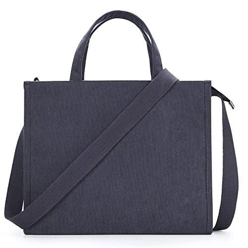 Cord Tasche Umhängetasche Mit Reißverschluss, Handtasche Schultertasche Shopper Für Schule Arbeit Damen Grau ONE SIZE von Only-bags.store