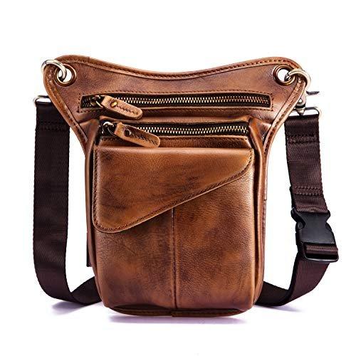 Echtes Leder Rucksäcke Beinbeutel Beintasche Hüfttasche Damen Braun von Only-bags.store