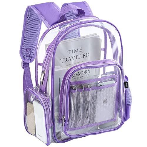 Klarer Rucksack Kunststoff Schulrucksack Schultasche, Transparent Wasserdicht Klar Langlebig Pvc Herren Violett ONE SIZE von Only-bags.store