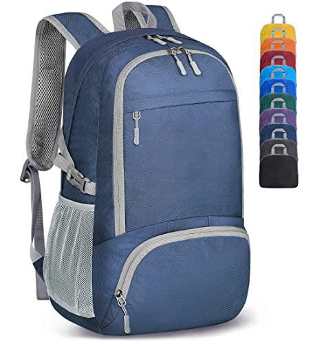 Leichter Faltbarer Rucksack-packbare Rucksäcke, Kleine Faltbare Rucksäcke Wanderrucksack Wasserdicht Unisex Blau ONE SIZE von Only-bags.store