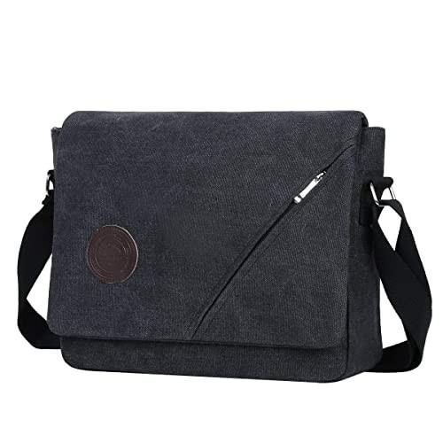 Messenger Bag Aus Segeltuch Umhängetasche Umhängetasche Für Laptop Vintage Für Arbeit Freizeit Damen Grau ONE SIZE von Only-bags.store