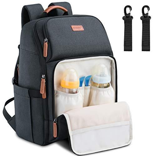Multifunktionale Große Kapazität Baby Tasche Travel Backpack Und 2 Kinderwagen Riemen Für Reisen Damen Grau ONE SIZE von Only-bags.store