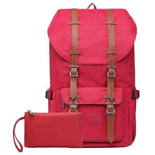 Rucksack Daypack Für 15" Notebook Mit Federmappe Für Schule, Universität Herren Rot ONE SIZE von Only-bags.store