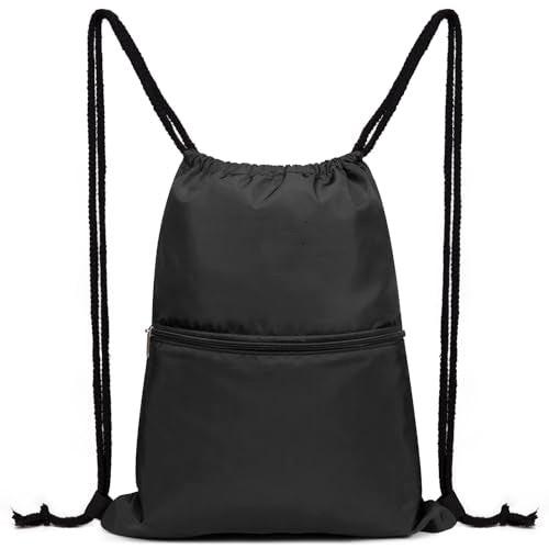 Rucksack Mit Kordelzug Turnbeutel Turnbeutel Mit Außentasche Verstellbarer Kordelzug Turnbeutel Mit Innentasche Für Sport Und Reisen Unisex Schwarz ONE SIZE von Only-bags.store