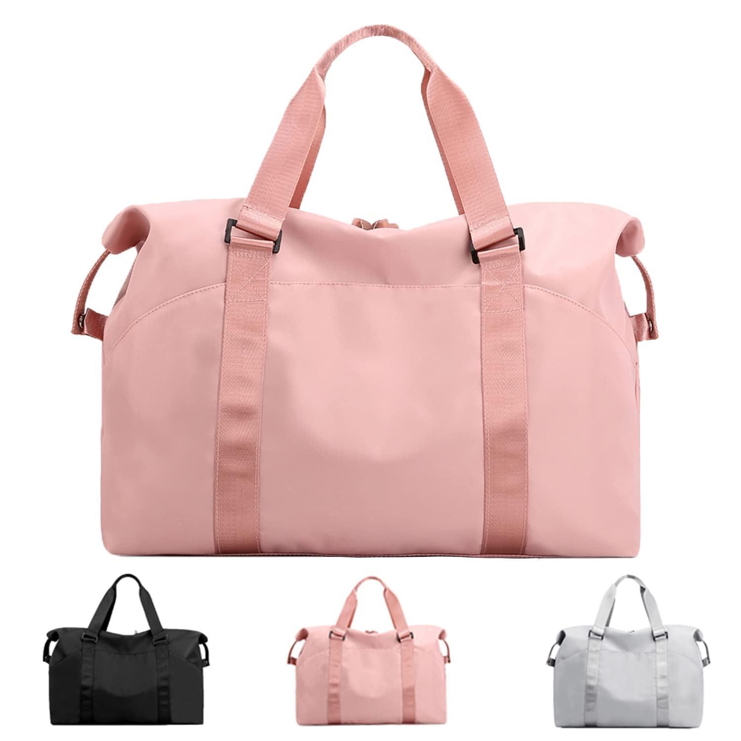 Sporttasche Mit Nassfach, Freizeithandtasche Faltbar, Turnbeutel, Einkaufstasche, Reisetasche Für Kurztrips Damen Pink ONE SIZE von Only-bags.store