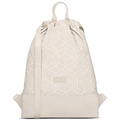 Turnbeutel Beige Gemustert - No 7 - Rucksack Für Sport Und Festival - Beutel Rucksack Klein Mit Herren Beige ONE SIZE von Only-bags.store