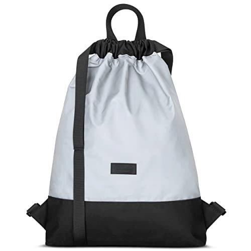 Turnbeutel Schwarz Reflektierend - No 7 - Rucksack Für Sport Und Festival - Beutel Rucksack Klein Herren Blau ONE SIZE von Only-bags.store