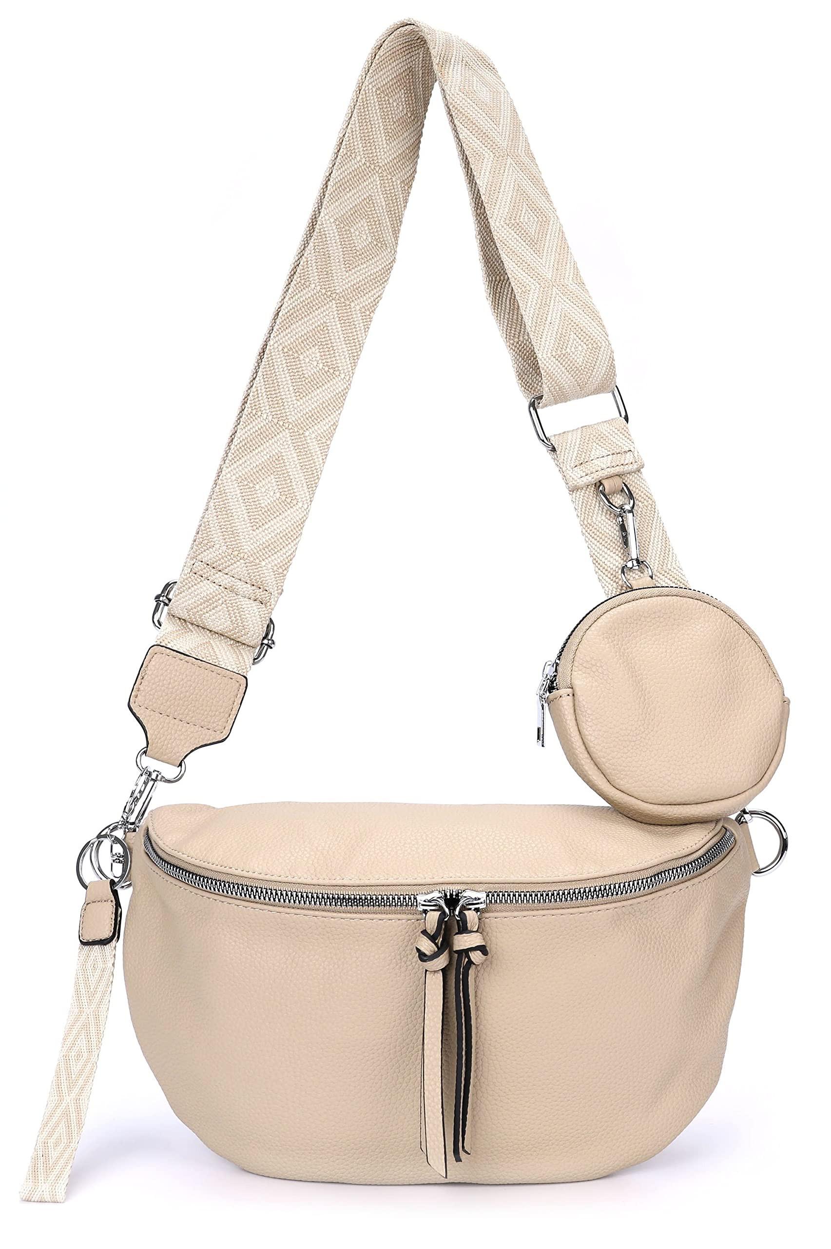 Umhängetasche, 3-in-1-umhängetasche, Gürteltasche Mit Reißverschluss Und Verstellbarem Breiten Riemen Herren Beige von Only-bags.store