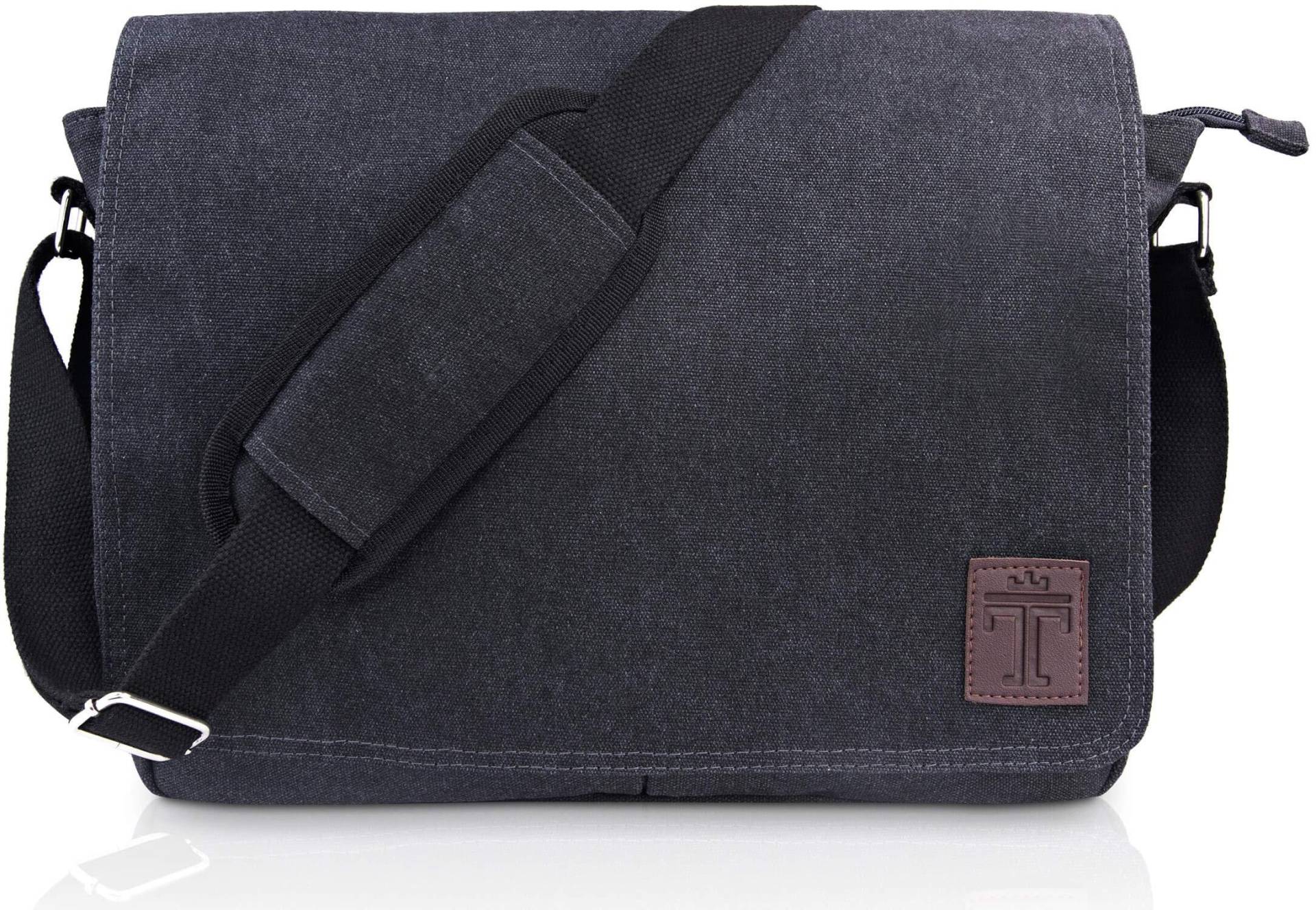 Umhängetaschen Aktentasche Laptoptasche Wasserdichtes Segeltuch Große Arbeitstasche Damen Schwarz ONE SIZE von Only-bags.store