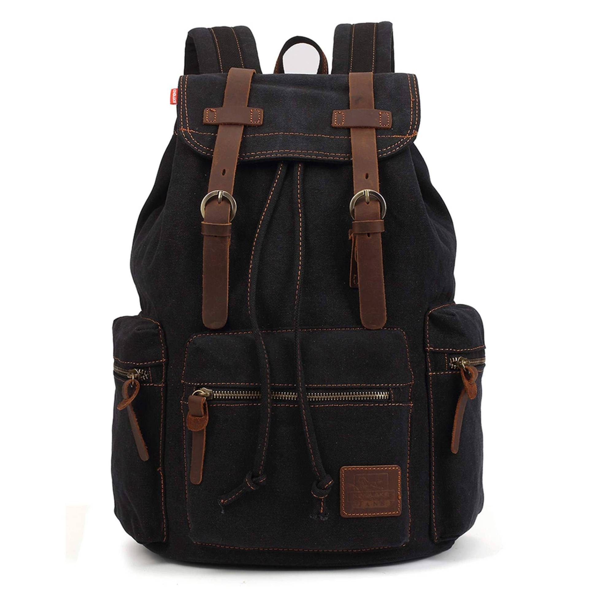 Vintage Rucksäcke 15 Zoll, Schulrucksack Daypack Retro Stylish Rucksack Für Outdoor-wanderung Reise Herren Schwarz ONE SIZE von Only-bags.store