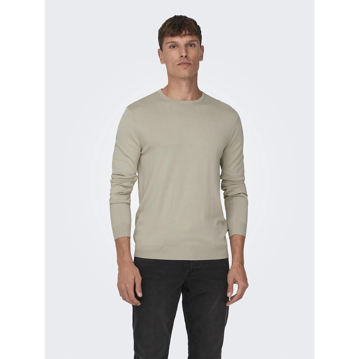 Leichter Pullover mit rundem Ausschnitt, Regular-Fit von Only & Sons