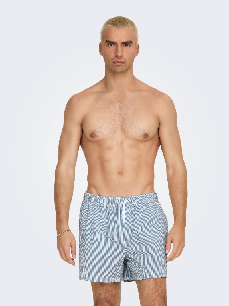 ONLY & SONS Badehose »ONSTED STRIPE SEERSUCKER SWIM NOOS« von Only & Sons