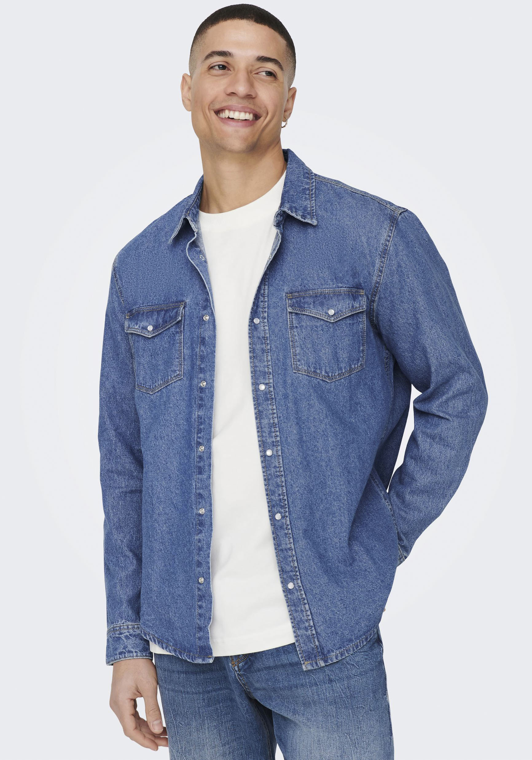 ONLY & SONS Jeanshemd »OS ONSBANE DENIM SHIRT« von Only & Sons