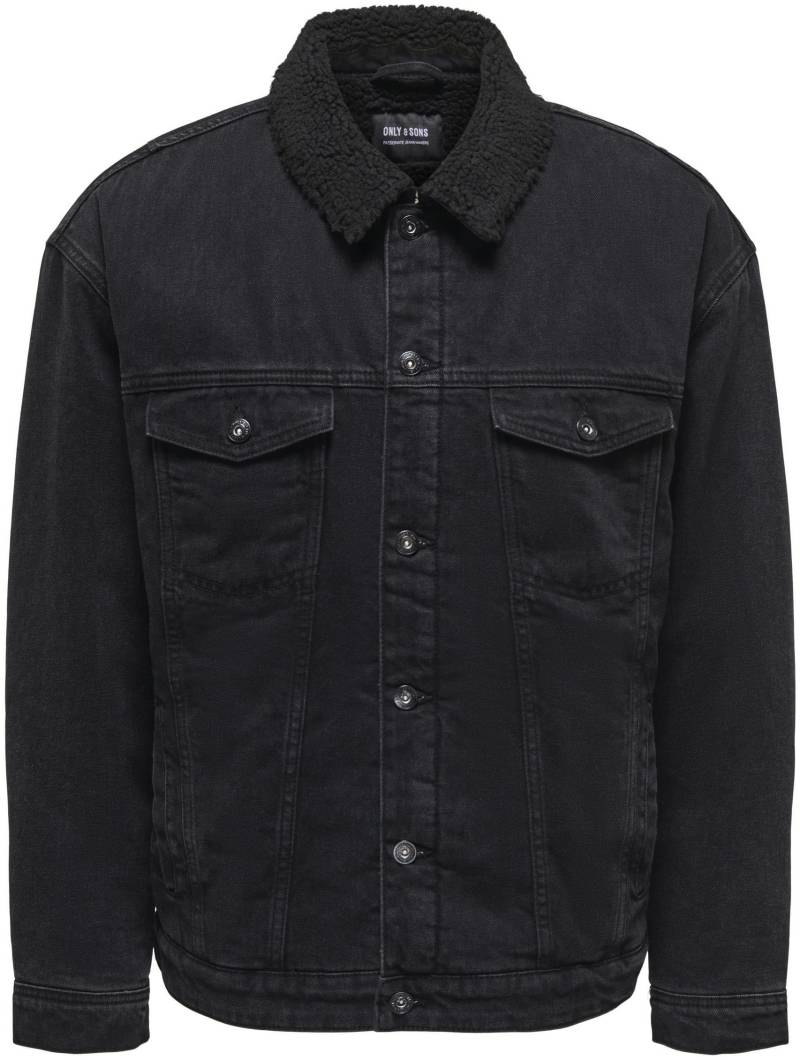 ONLY & SONS Jeansjacke »ONSRICK OVZ BLACK 6942 TEDDY DNM JACKET« von Only & Sons