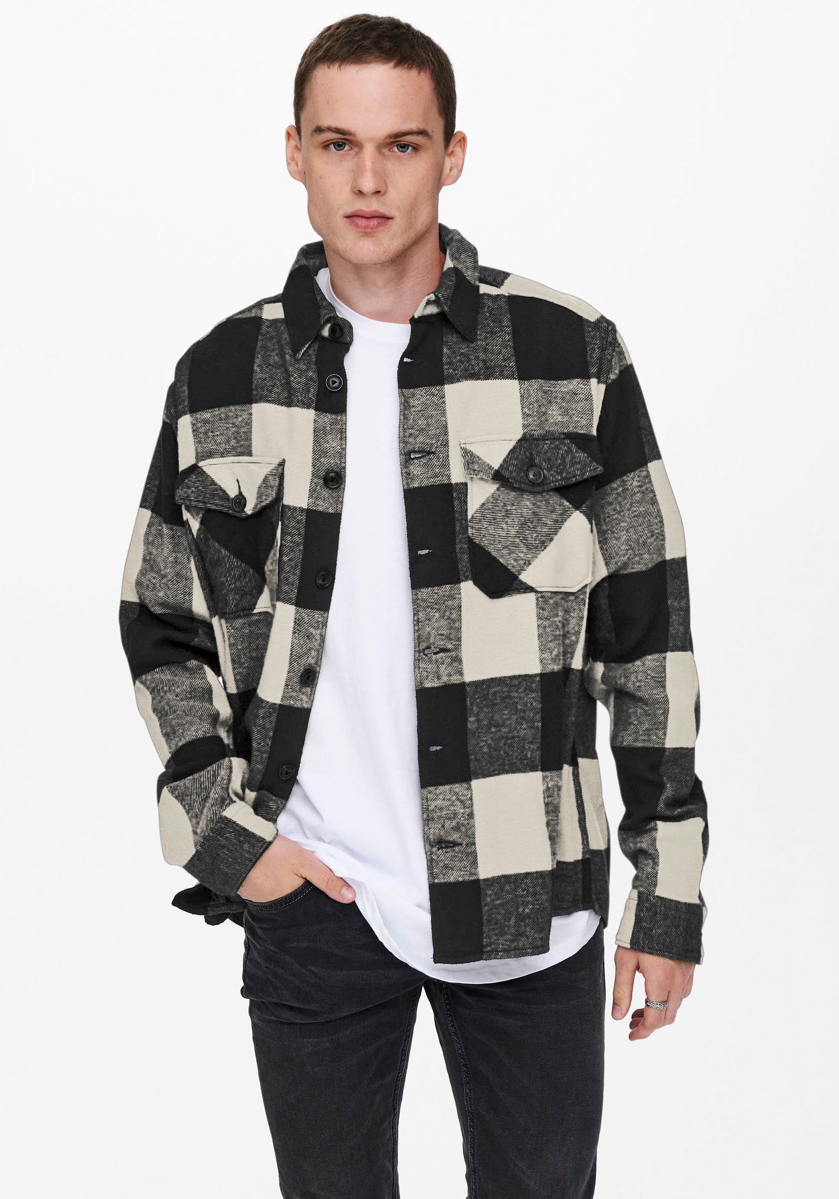 ONLY & SONS Karohemd »MILO LIFE CHECK OVERSHIRT« von Only & Sons