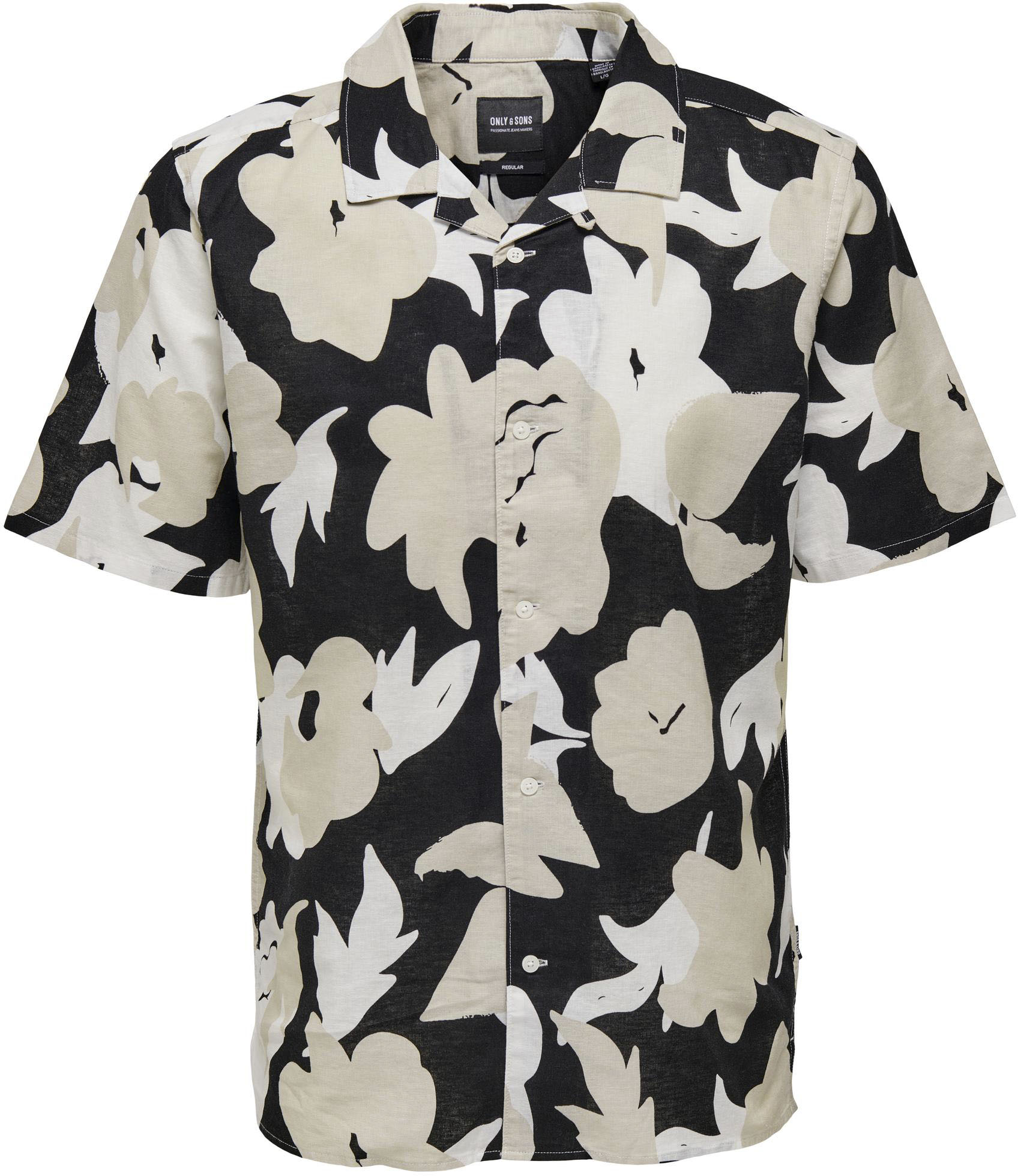 ONLY & SONS Kurzarmhemd »ONSTREV REG CTN LIN AOP SS SHIRT NOOS« von Only & Sons