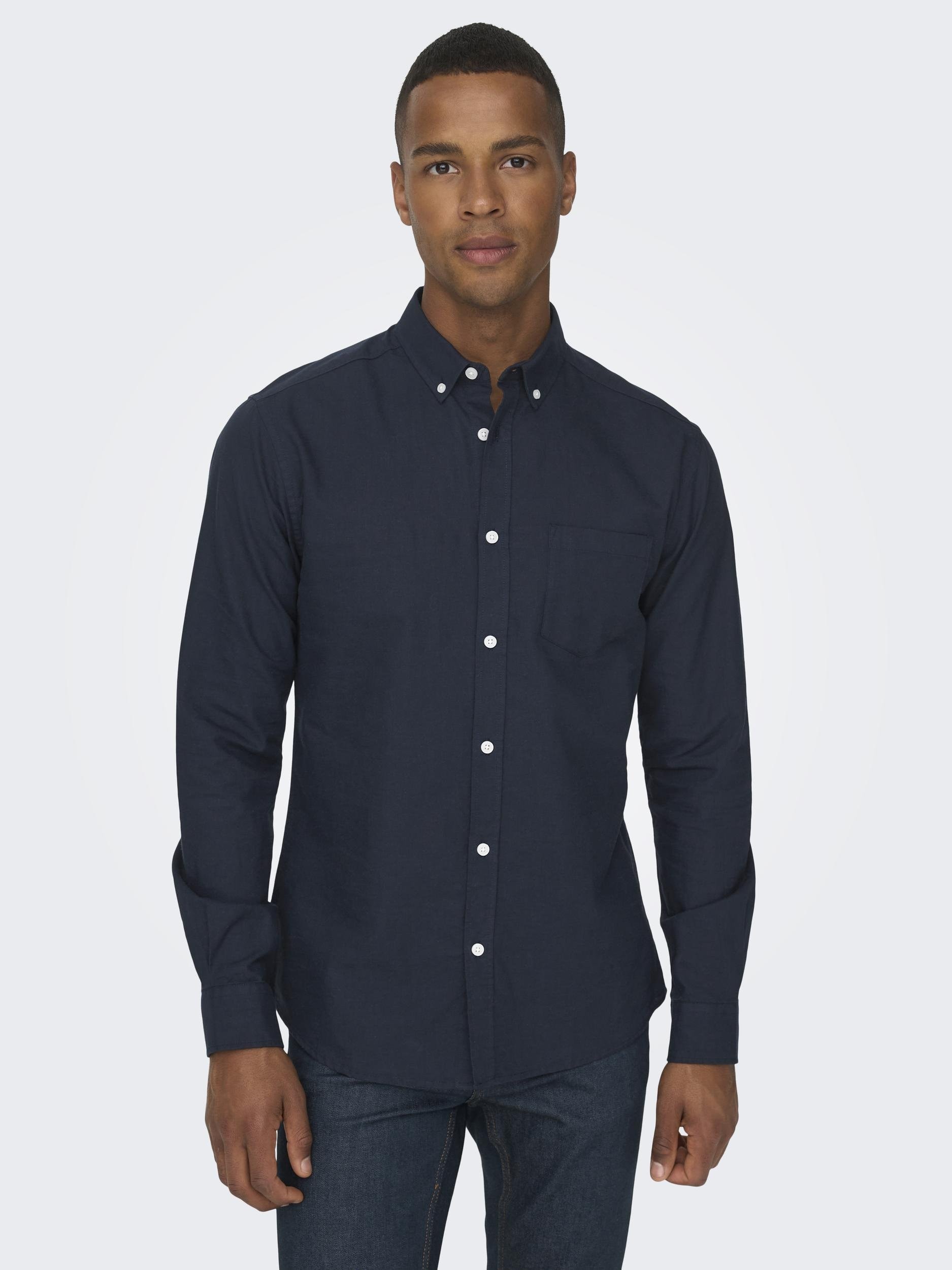 ONLY & SONS Langarmhemd »ONSALVARO SLIM LS OXFORD SHIRT« von Only & Sons