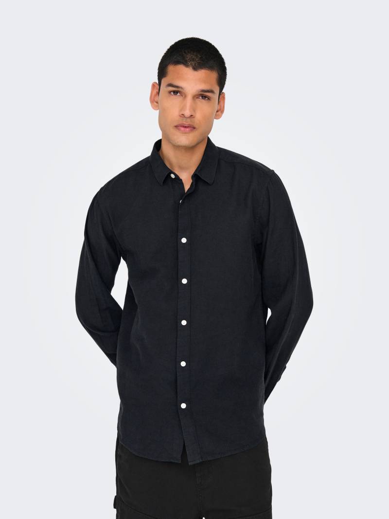 ONLY & SONS Langarmhemd »ONSCAIDEN LS SOLID LINEN SHIRT NOOS« von Only & Sons