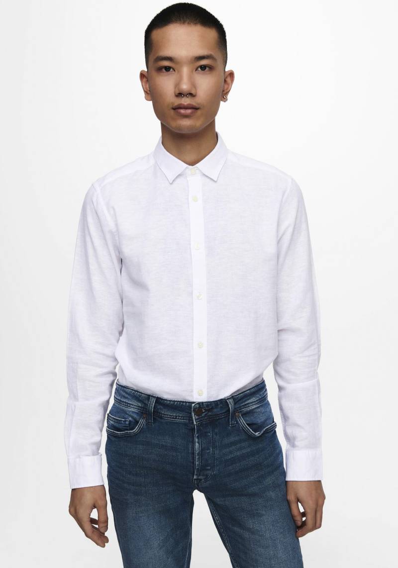 ONLY & SONS Langarmhemd »ONSCAIDEN LS SOLID LINEN SHIRT NOOS« von Only & Sons