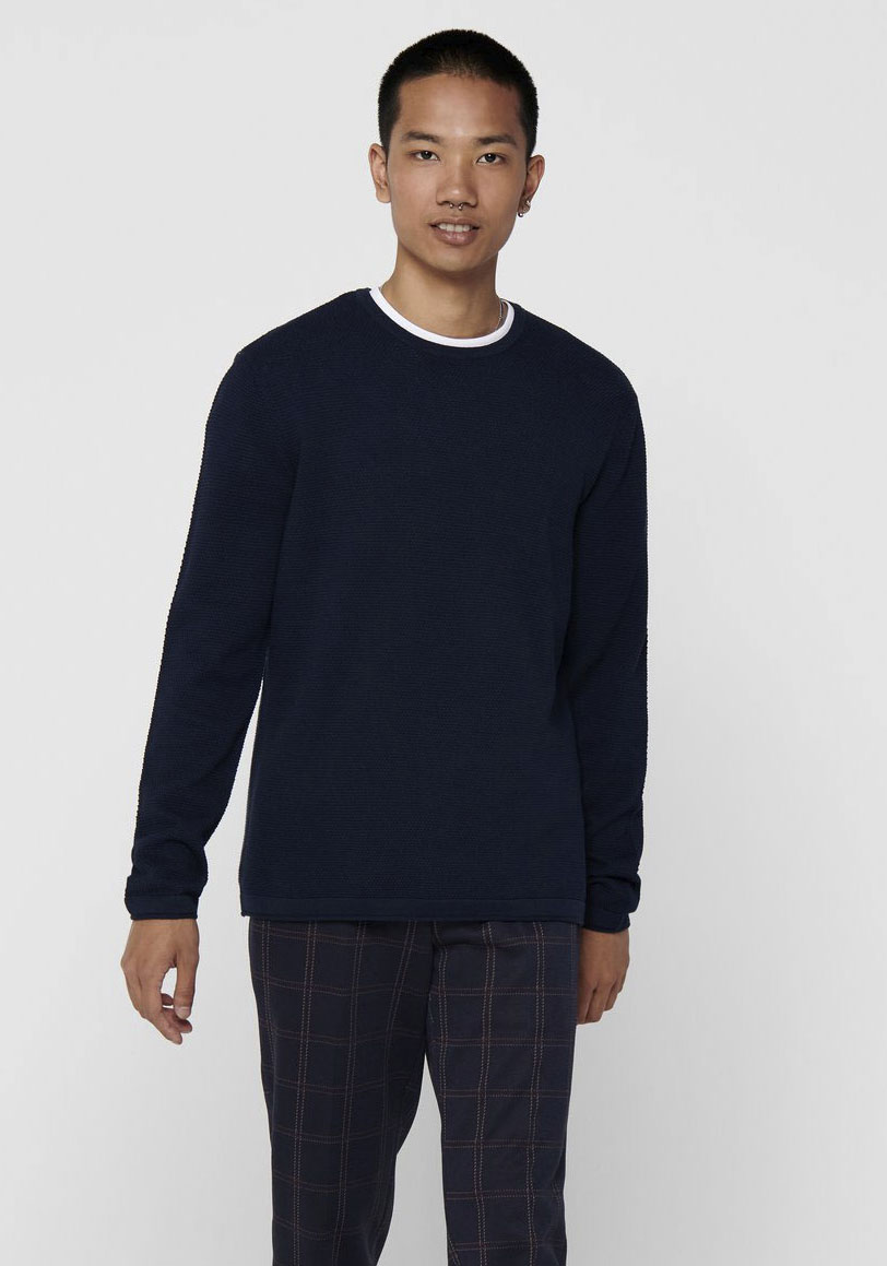 ONLY & SONS Rundhalspullover »PANTER 12 STRUC CREW NECK KNIT« von Only & Sons