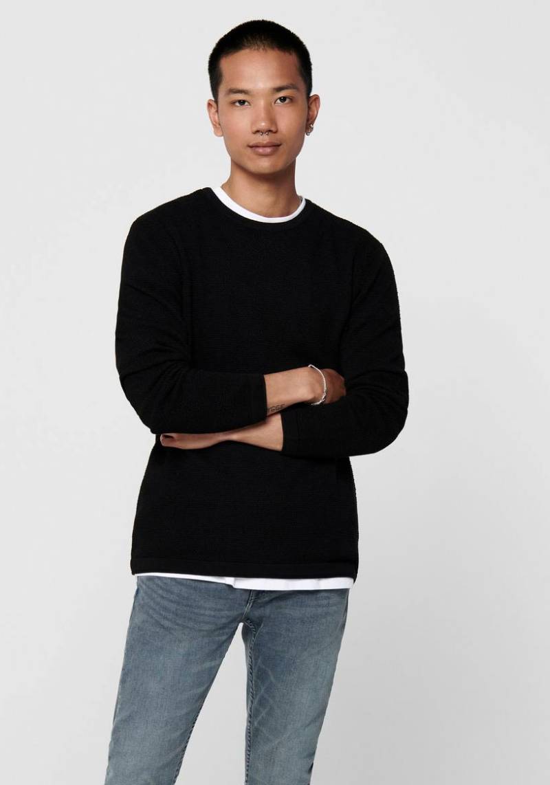 ONLY & SONS Rundhalspullover »PANTER 12 STRUC CREW NECK KNIT« von Only & Sons