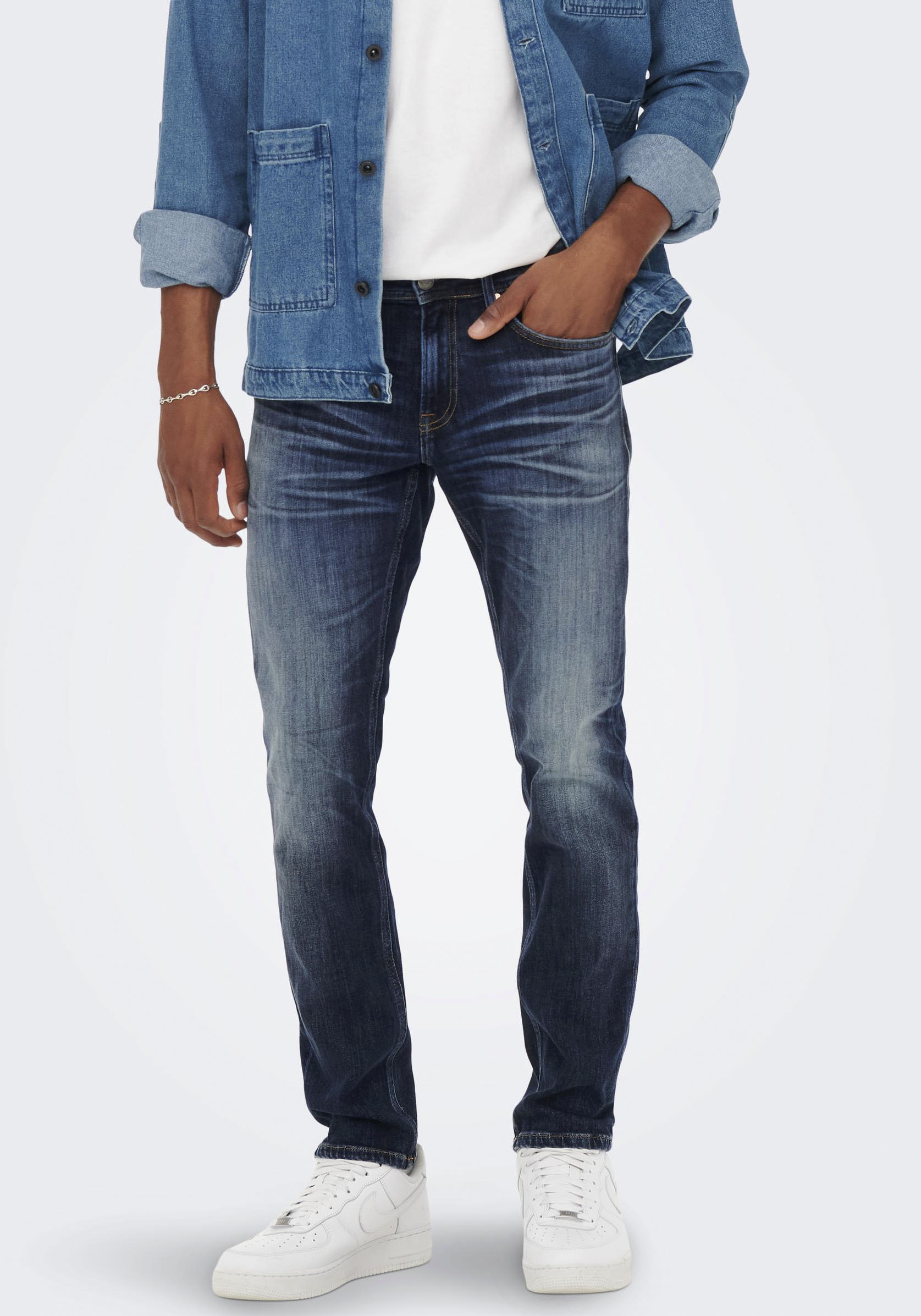 ONLY & SONS Straight-Jeans »ONSWEFT REGULAR WB 0021 TAI DNM NOOS«, im 4-Pocket-Style von Only & Sons