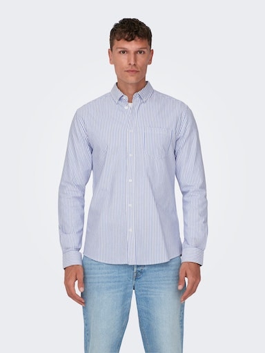 ONLY & SONS Streifenhemd »ONSALVARO LS OXFORD STRIPE SHIRT« von Only & Sons