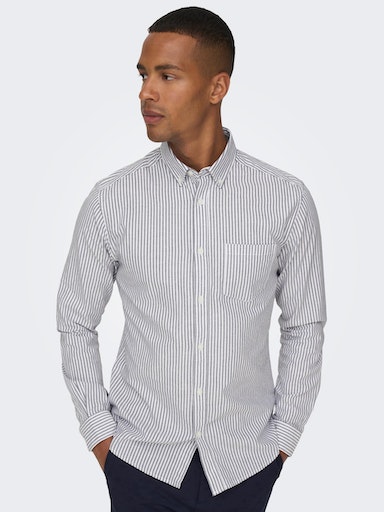 ONLY & SONS Streifenhemd »ONSALVARO LS OXFORD STRIPE SHIRT« von Only & Sons