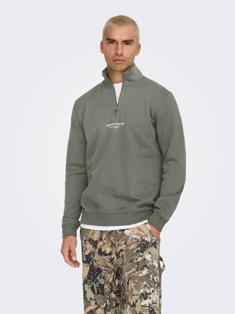ONLY & SONS Sweatshirt »ONSCURATED REG HALF ZIP SWEAT« von Only & Sons