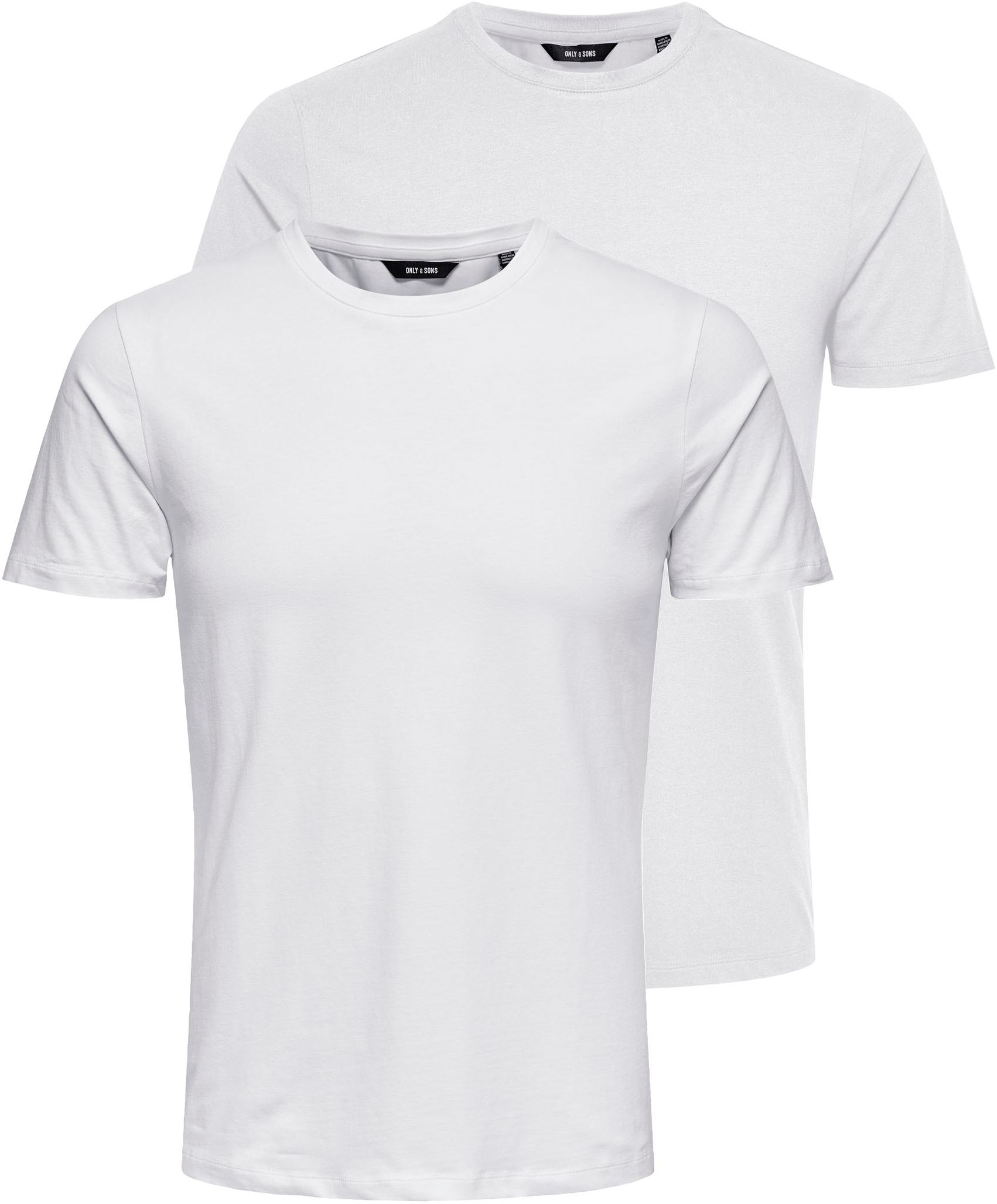 ONLY & SONS T-Shirt »BASIC LIFE SLIM O-NECK 2-PACK«, (Packung, 2 tlg., 2er-Pack) von Only & Sons