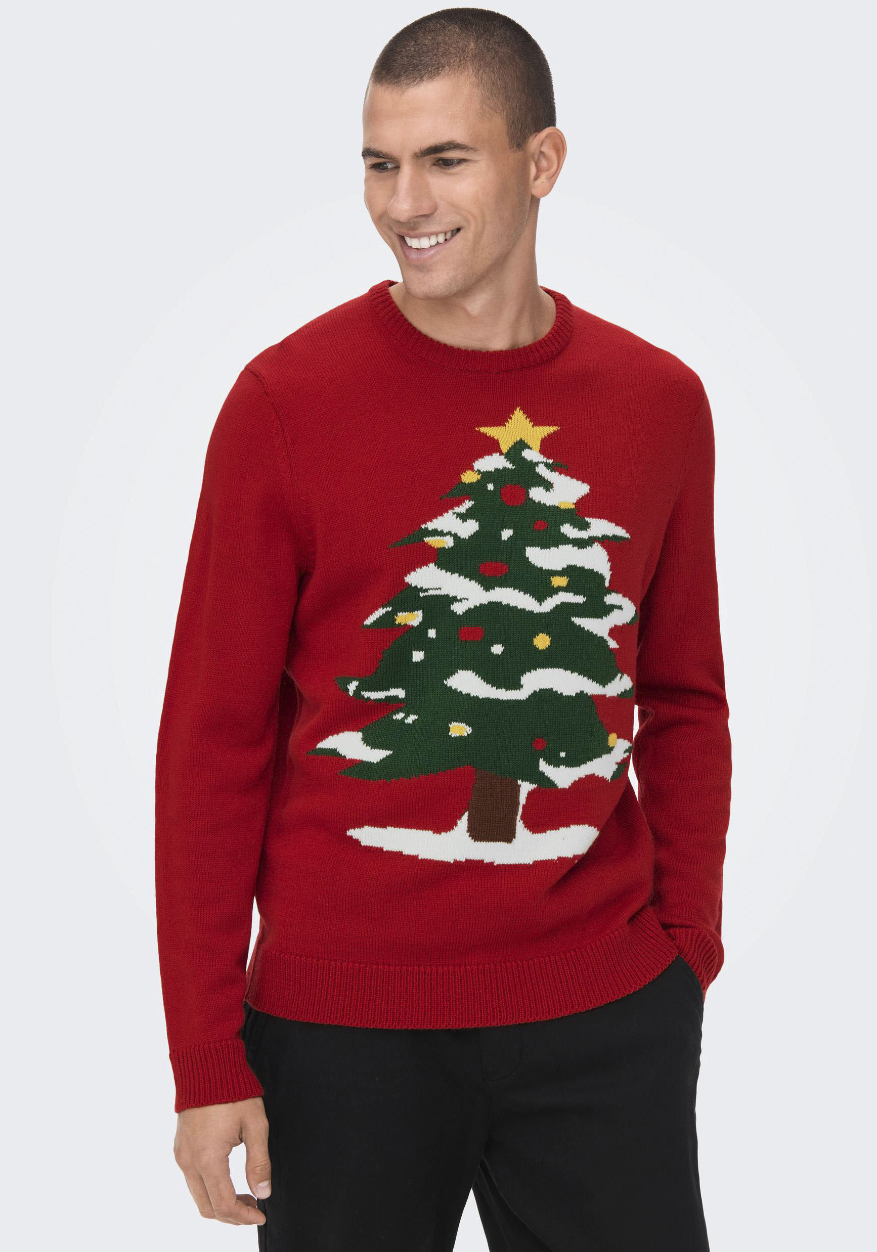 ONLY & SONS Weihnachtspullover »ONSXMAS REG FUNNY CREW KNIT« von Only & Sons