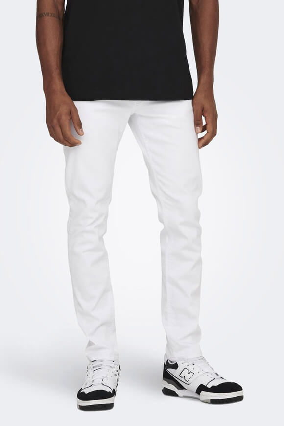 Only & Sons Loom Slim Fit Jeans L32 | White | Herren  | 33/32 von Only & Sons