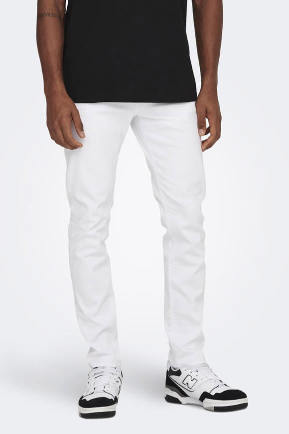 Only & Sons Loom Slim Fit Jeans L32 | White | Herren  | 34/32 von Only & Sons