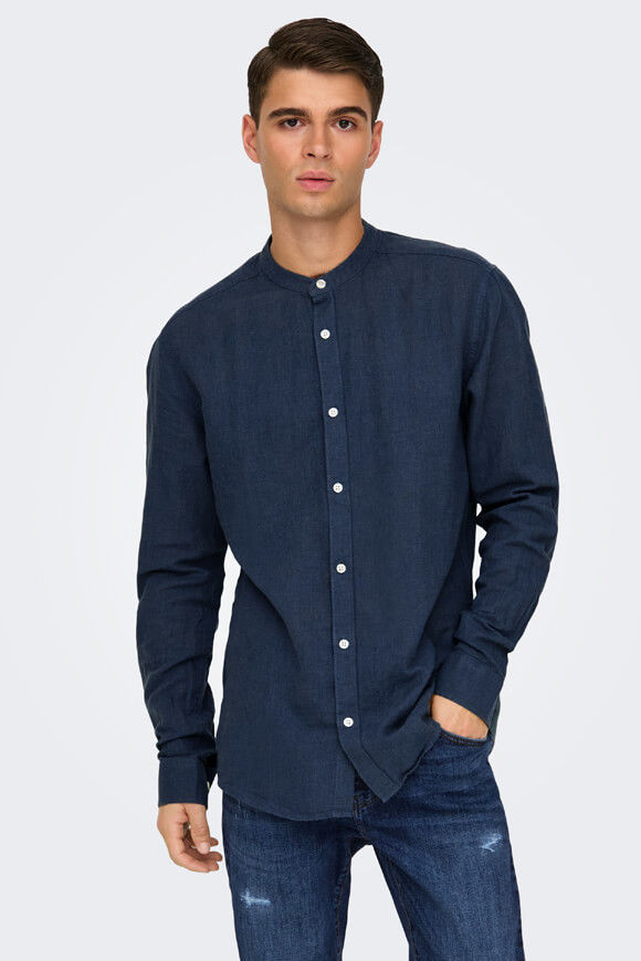 Only & Sons ONSCAIDEN Leinenhemd | Night Sky | Herren  | L von Only & Sons