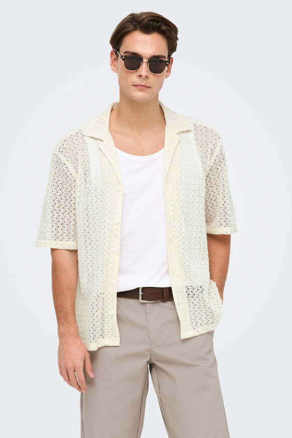 Only & Sons ONSNOVAK Strukturiertes Hemd | Egret | Herren  | L von Only & Sons