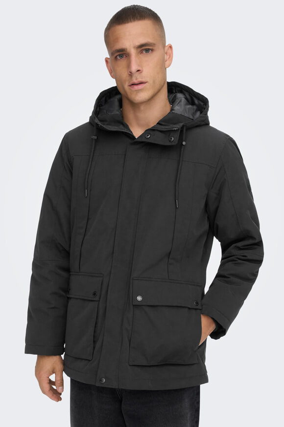 Only & Sons Parka | Schwarz | Herren  | M von Only & Sons