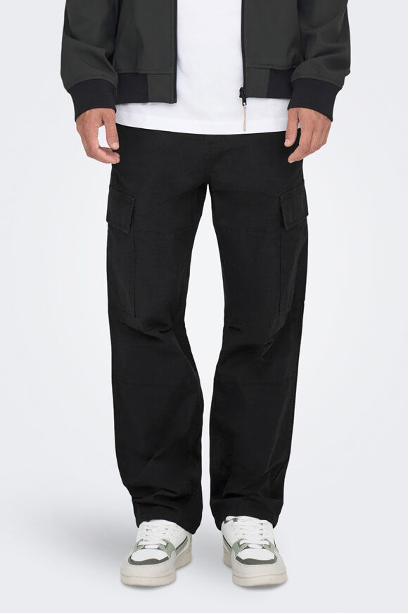 Only & Sons Ray Loose Fit Cargohose L32 | Black | Herren  | 32/32 von Only & Sons