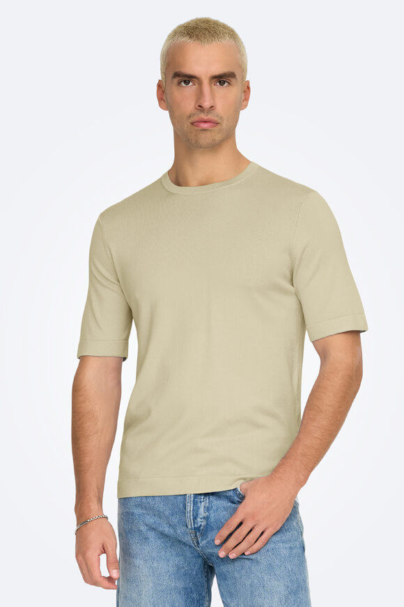 Only & Sons Wyler Strick T-Shirt | Silver Lining | Herren | S Only & Sons Wyler Strick T-Shirt | Silver Lining | Herren | S von Only & Sons