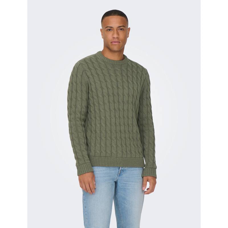 Pullover mit rundem Ausschnitt, Regular-Fit von Only & Sons