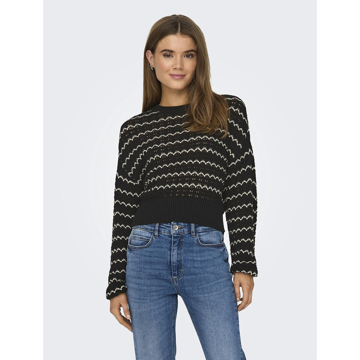 Feinstrickpullover mit rundem Ausschnitt von Only