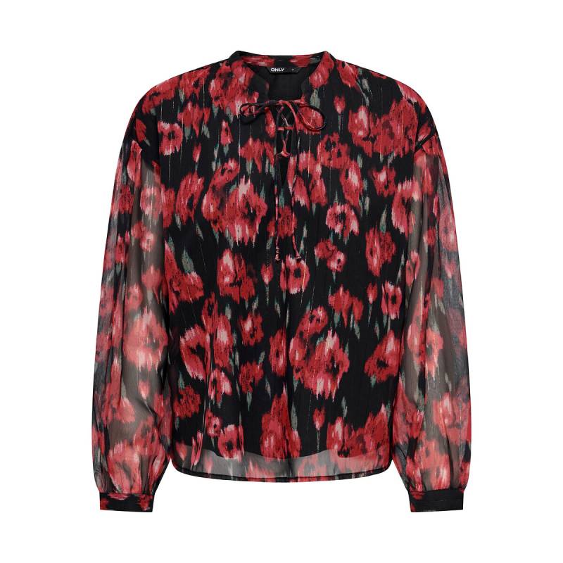 Langärmelige Bluse, runder Ausschnitt, floral gemustert von Only