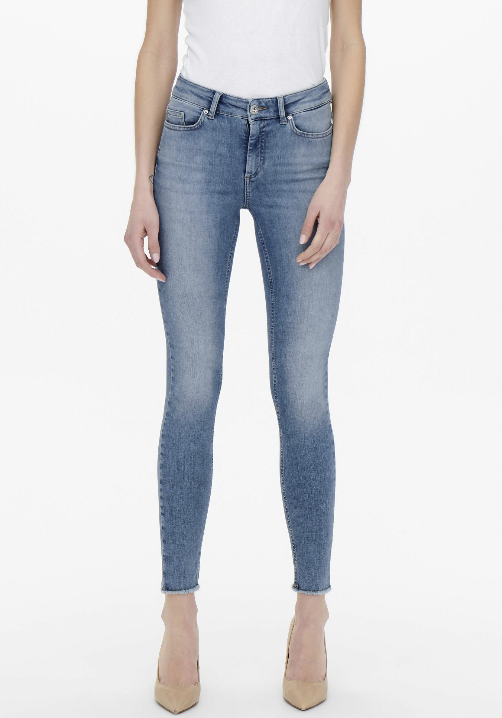 ONLY Ankle-Jeans »ONLBLUSH MID SK ANK RAW« von Only