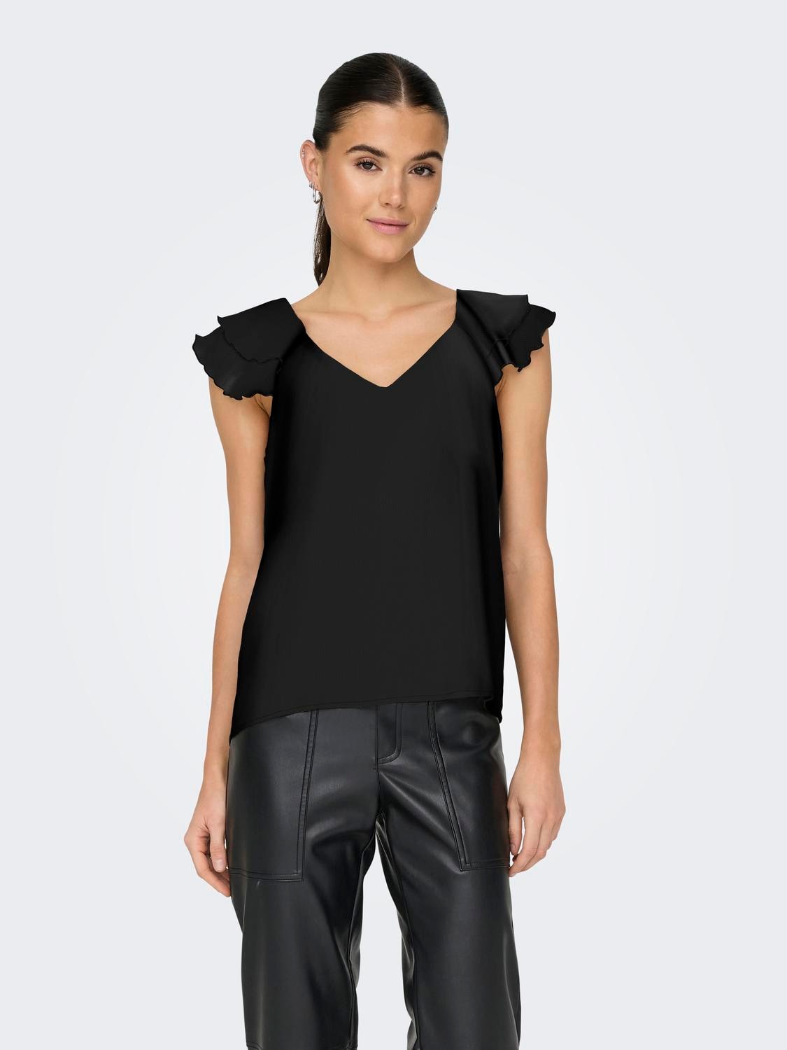 ONLY Blusenshirt »ONLASTA LIFE CAPSLEEVE V-NECK TOP PTM« von Only