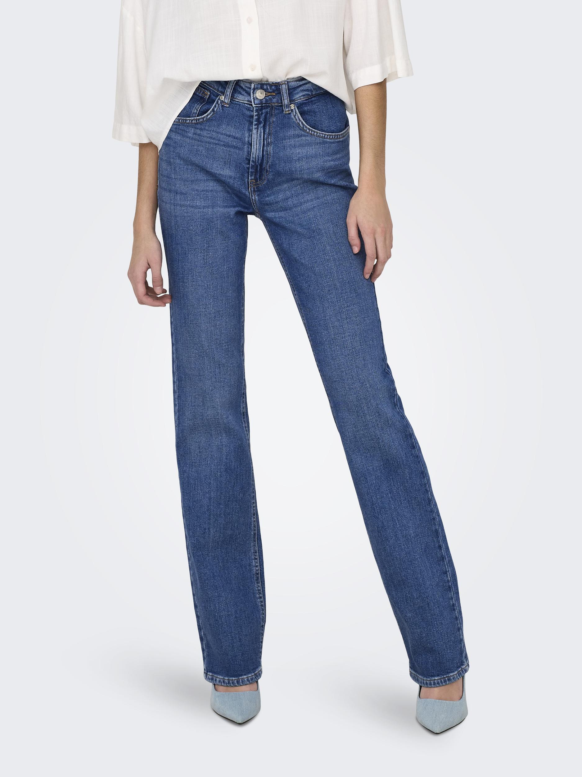 ONLY Bootcut-Jeans »ONLEVERLY MW SWEET FLARED DNM CRO187«, (Flared Jeans, Schlagjeans, ausgestellte Beinform, normale Leibhöhe) von Only